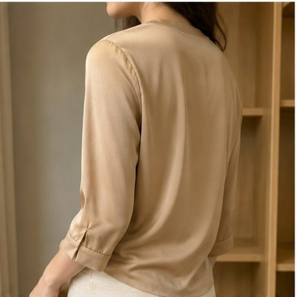 Camel Ruffle Blouse - Picture 3 of 6